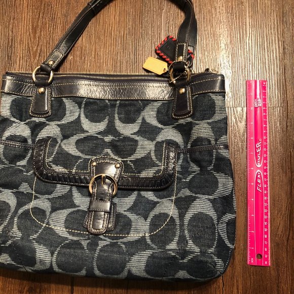 Authentic COACH blue denim bag and wallet set purse - Picture 10 of 11